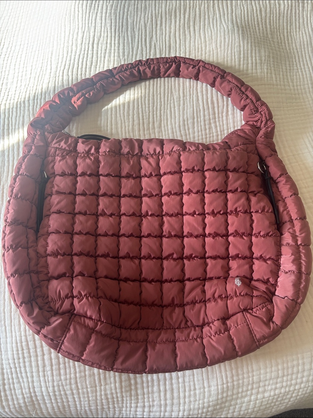Free People Quilted Puffer Shoulder Bag - Rosewood